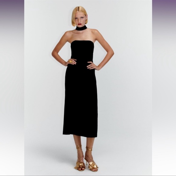 Zara Draped Dress With Choker - Picture 10 of 16